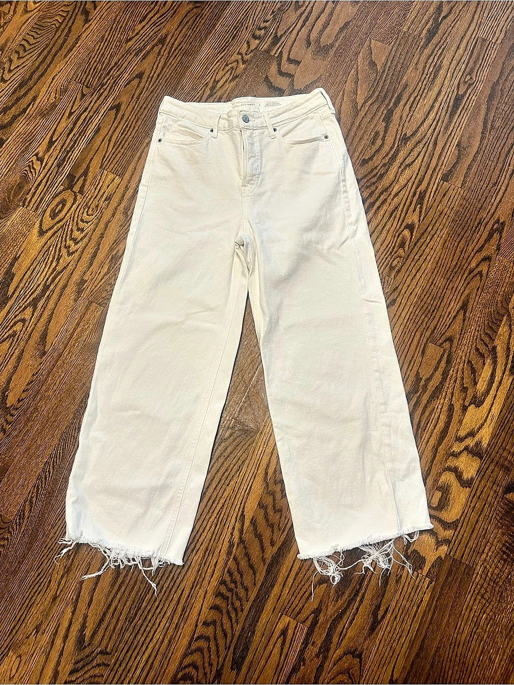 Sky-Hi wide leg white jeans
